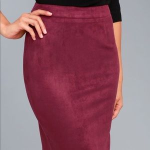 Lulu's Skirts - Burgundy Suede Pencil Skirt Lulu's Skirts - Burgundy Suede Pencil Skirt